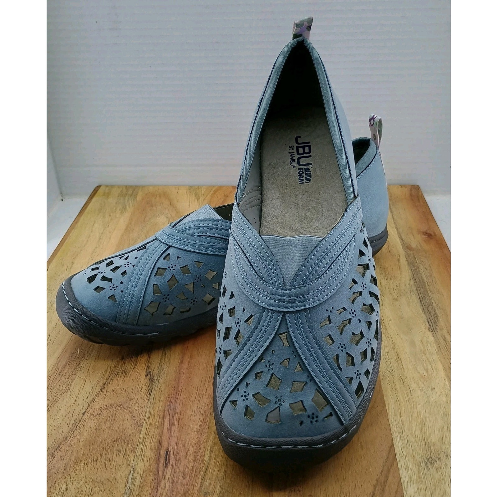 Jbu Shoes Women Slip-On Flats Boat Pecan Walking Shoes Size 9.5w